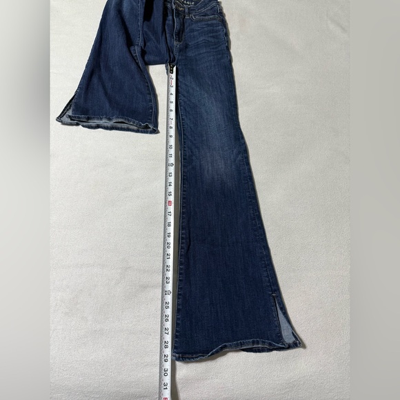 American Eagle Jeans Women's 00 Reg Blue Super High Rise Flare Stretch Denim - Picture 3 of 9